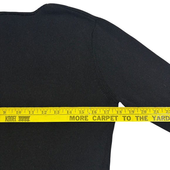 Ann Taylor LOFT V-Neck Sweater Beaded Trim Knit Top Pullover Black Medium*‎ - Picture 5 of 9